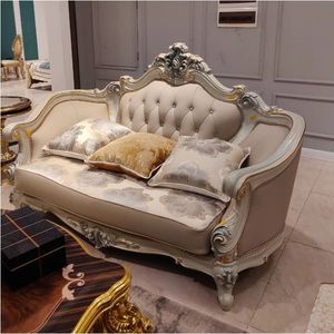 ชุดโซฟาไม้สักคลาสสิกสุดหรูหุ้มหนังแท้ เฟอร์นิเจอร์ห้องนั่งเล่นสำหรับวิลล่า เป็นมิตรกับสิ่งแวดล้อมและทนทาน คุณภาพส่งออก - Product Image 4