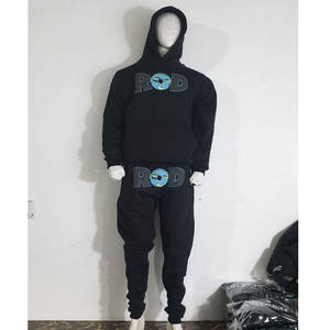 Top Tendance 100% Coton Hoodies Fermeture Éclair Conception Personnalisée Logo Personnalisé Sweat À Capuche Polaire Élégant Noir Survêtement Avec Impression Bouffante - Product Image 3