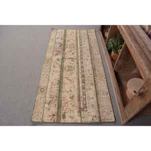 Rustique Vert Beige Grande Surface Vintage Tapis Turc Classique Rectangle Motif 290X610 ft Laine Matériel Latex pour Couloir Chambre - Product Image 1