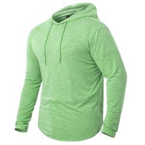 เสื้อฮู้ดผู้ชายลายเรียบแบบสวม ผ้าถัก แขนพิมพ์ลายตามสั่ง สำหรับฤดูใบไม้ร่วง - Product Image 2