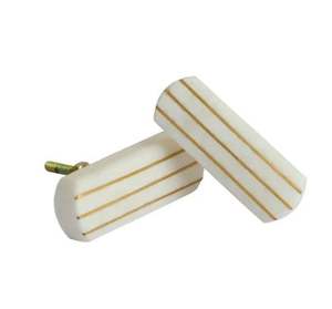 Perilla de gabinete de mármol blanco con base de latón, herrajes decorativos hechos a mano para gabinetes, cajones, decoración única para el hogar de Artisan Craft - Product Image 2