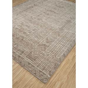 พรมปูพื้นลายเรขาคณิตสีเบจและสีน้ำตาล ทำด้วยมือจากปอกระเจาและป่าน สำหรับใช้ในบ้าน รุ่น PKJT-49 - Product Image 2