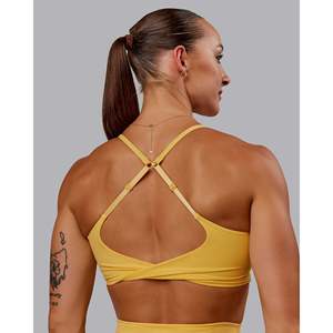 Soutien-gorge de sport Twist - Banana pour femme, imprimé crème, à bretelles, rembourré, pour le yoga, pour femmes actives, grandes tailles, léger, respirant, XS-XL - Product Image 6