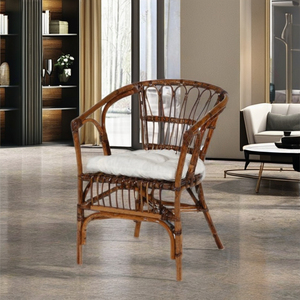 Merly <b>Armchair</b> Modern Tufted Manual Rattan <b>Wood</b> Legs Living Room Chair Stylish Comfortable Offering Unmatched Support Relaxation - Product Image 3