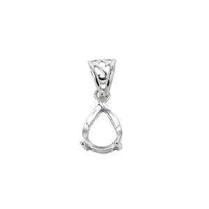 Haute qualité en forme de poire panier réglage montage 7x9 MM- 15x20 MM 925 argent Sterling plaine pendentif bijoux fins pour les femmes - Product Image 6