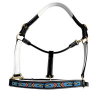 Harnais pour cheval en cuir fantaisie fait main, design perlé coloré, style western réglable, durable, confortable, laiton de haute qualité