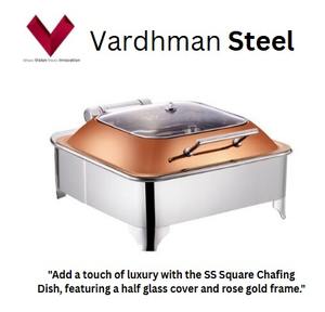 Couvre-plat chauffant carré en verre demi-cercle de qualité supérieure en gros, or rose, cadre W ou E, 7L, plat chauffant carré 7L - Product Image 2