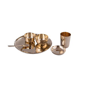 จานเสิร์ฟอาหารทองเหลืองสีทองงานทำมือจานเสิร์ฟอาหารรูปทรงกลมดีไซน์น่าสนใจ - Product Image 2