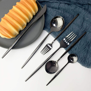 Couverts en acier et métal miroir Ensemble de couverts Couteau et fourchette à fruits à dessert avec poignée Argenterie Couverts couverts - Product Image 6