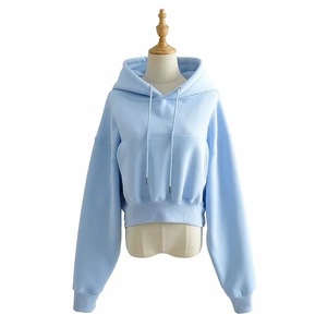 Sudaderas con Capucha Cortas Personalizables de Alta Calidad OEM para Mujer, Sudaderas Lisas Informales Holgadas para Chicas, Sudaderas con Capucha Corta - Product Image 6