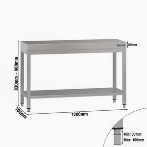 โต๊ะกลางสแตนเลสเชิงพาณิชย์ ECO - 1200x700 มม. - พร้อมชั้นวางด้านล่าง - Product Image 2