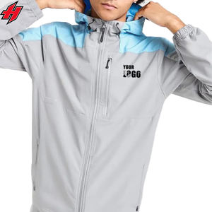 ชุดเสื้อแจ็คเก็ตกันลมซิปสองชิ้นและกางเกงไนลอนชุดวิ่งชุดออกกำลังกายไนลอนน้ำหนักเบาออกแบบได้เอง - Product Image 2