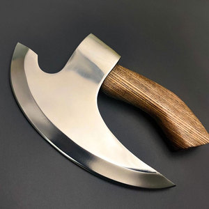 Vente en gros personnalisé de haute qualité OEM ODM service conçu Viking forgé à la main multi-outils hache à pizza avec gaine en cuir hache à pizza - Product Image 3