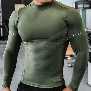Chemise de compression à séchage rapide unisexe personnalisée en gros Top de fitness à manches longues et à col souple Stretch évacuant l'humidité - Product Image 2
