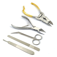 Kit d'instruments de podologie professionnels de haute qualité en acier inoxydable durable, ensemble luxueux de 5 outils de manucure et pédicure