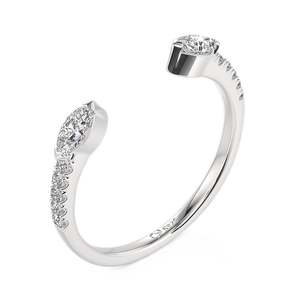 Jeulia 18K <b>Gold</b> Plated Open Stackable Cluster Wedding <b>Ring</b> with Pave <b>Set</b> Band - Product Image 2