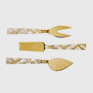 Wholesale Price Double Knotted Handle Cream Butter Cheese <b>Slicer</b> Set for Cheese Pizza Gold Plated - Product Image 5