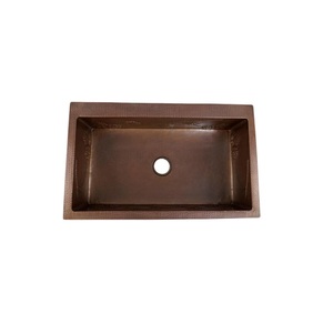 Handmade New Pine Cone Hammered Rectangular Copper Kitchen Single Double Bowl <b>One</b>-Hole Farmhouse <b>Direct</b> Manufacturer Wholesaler - Product Image 2