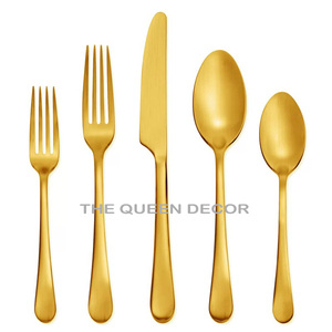 ชุดเครื่องใช้บนโต๊ะอาหาร5ชิ้นชุดเครื่องใช้บนโต๊ะอาหารสีทองทองเหลืองสีทองสำหรับใช้ในร้านอาหารและโรงแรม - Product Image 6