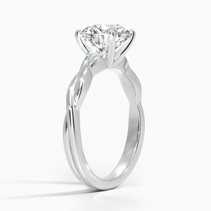 925 <b>Silver</b> <b>Solitaire</b> Engagement <b>Ring</b> Luxury Interlaced Design Modern Elegant Twist Shank Cut Lab Grown for Anniversaries - Product Image 6