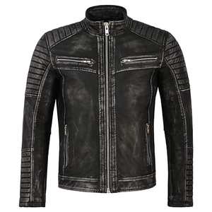 Chaqueta de motorista de moda informal de alta calidad, chaqueta de moto de invierno transpirable con capucha de estilo clásico de cuero genuino personalizada - Product Image 6