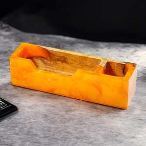 Premium Handmade Tradebyd Square Engraved Resin Card Holder Elegant Desk <b>Accessory</b> Business Card Stand Modern Boutique Retail - Product Image 6