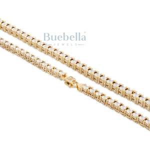 Venta caliente 925 Plata 14K Chapado en oro 4mm Moissanite Diamond Icy Tennis Chain para hombres y mujeres - Product Image 4