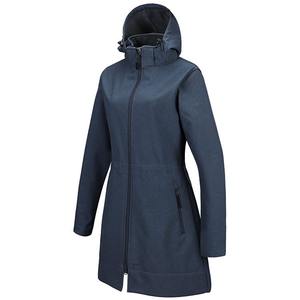 Chaqueta Softshell de estilo urbano para mujer hecha a medida OEM abrigo largo con capucha con cremallera bidireccional y patrón sólido tela de lana suave - Product Image 1