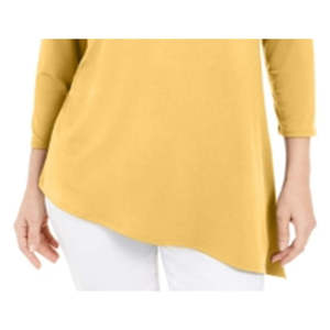 Tunica Asimmetrica Gialla da Donna JM Collection, Taglia Unica, in Spandex Traspirante, per Feste Diurne e Formali, Disponibile anche XL - Product Image 3