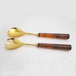 Serveurs à salade en acier inoxydable, poignée battue faite à la main, Design en acier inoxydable, serveurs à salade décoratifs - Product Image 6