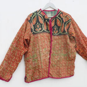Chaqueta Vintage Kantha Patchwork One Of Kind Chaqueta Para Mujer - Product Image 1