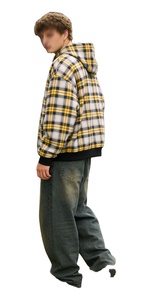 Vente en gros de sweats à capuche personnalisés pour hommes, coupe classique, surdimensionnés, à carreaux, en polaire épaisse, rayés, double couche, réversibles, style Y2K, brodés - Product Image 5