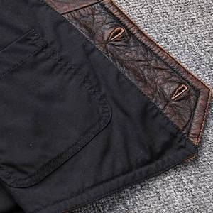 Gilet en cuir pour homme, gilet en cuir noir avec poches, vente en gros à prix avantageux - Product Image 6