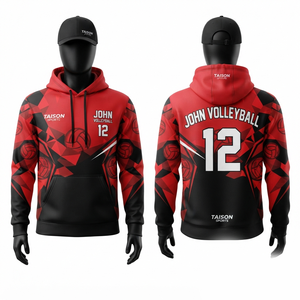 330 GSM Polyester Fleece <b>Pink</b> Volleyball <b>Hoodie</b> Sublimation Panel Custom Embroidery Team Wear Breathable Eco-Friendly Waterproof - Product Image 3