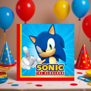 Servilletas de Fiesta de Sonic The Hedgehog, 33x33 cm, 20 Unidades por Bolsa - Product Image 3
