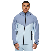 Survêtements de jogging pour hommes en molleton technique, hiver, couleur unie, streetwear, avec sweat à capuche zippé intégral, grammage lourd, respirant, 100% coton, pour la course, logo personnalisé