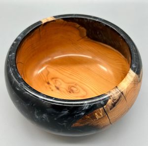 CE BOL À SALADE EN BOIS ET RÉSINE NATUREL FAIT À LA MAIN DE DÉCOR UNIQUE Bonne qualité pour la maison et le restaurant pour les fêtes - Product Image 2