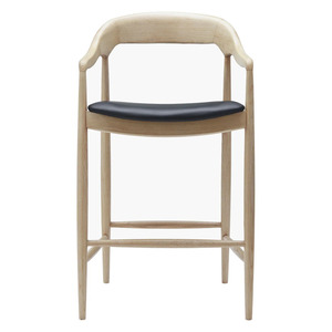 Taburete de Bar de Madera Maciza, Silla Moderna con Respaldo Tapizado, Asiento de Madera para Barra de Cocina o Hogar - Product Image 2
