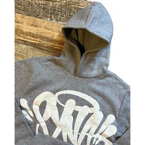 Personalizado con capucha de los hombres ecológicos de 2 piezas de invierno Casual sólido Jogger deporte gimnasio bolsillos chándal para chándal conjunto - Product Image 4