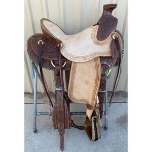 Silla de Montar de Cuero de la Mejor Calidad, Diseño Grabado en Madera, Estilo Europeo Australiano, Silla de Montar Inglesa Antigua, Cómoda - Product Image 1