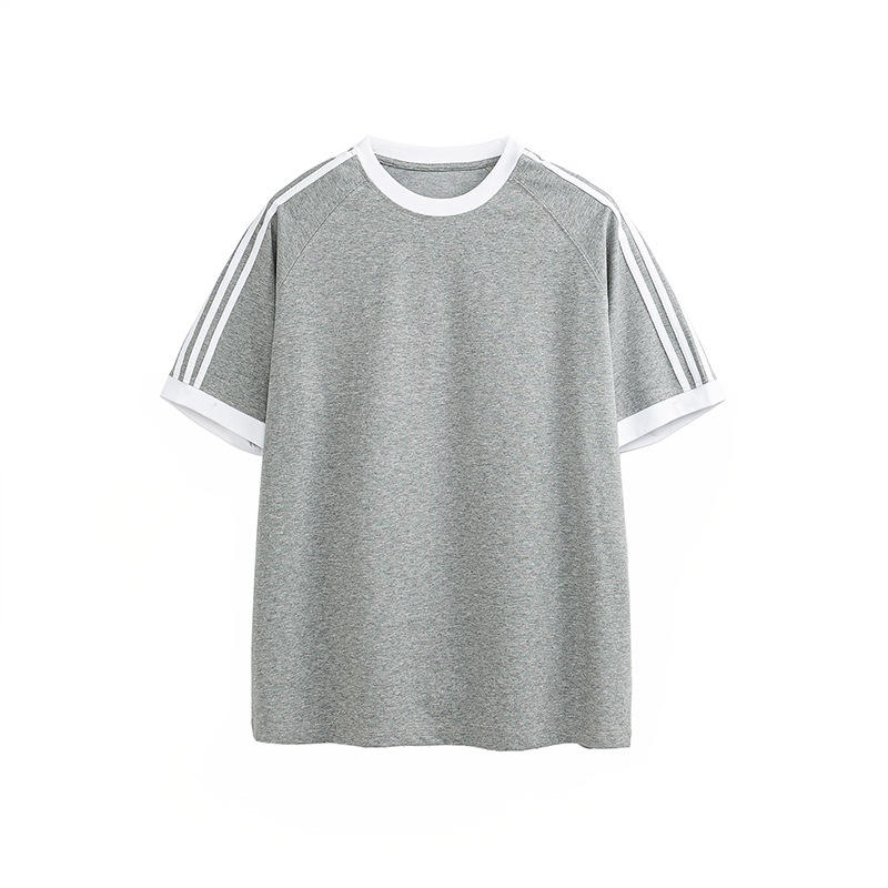 Heather Gray & White Stripes