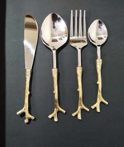 Ensemble de couverts modernes or royal en laiton certifié LFGB avec poignée pour le dîner, le thé et les cadeaux d'affaires pour l'hôtel - Product Image 2