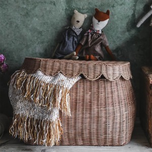 Panier de rangement festonné avec couvercle, fait main en rotin naturel, écologique, moderne, multifonction, Artex Green Earth, fabriqué à Hanoï - Product Image 3