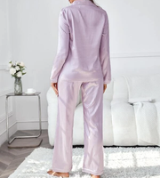 Nouvel ensemble de vêtements de nuit élégant pour femmes en modal satiné de luxe à manches longues, 2 pièces, toutes saisons