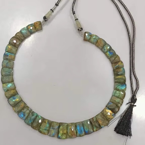 Labradorite foncée naturelle pierre à facettes poire Briolette perles en vrac collier fil bijoux labradorite collier - Product Image 3