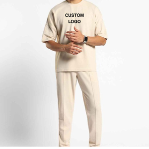 ชุดเสื้อผ้าฝ้ายผ้าลูกฟูกสำหรับผู้ชายผ้าฝ้ายออร์แกนิกพรีเมี่ยม2ชิ้นเนื้อนุ่มระบายอากาศน้ำหนักเบา - Product Image 2