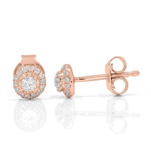 Round Diamond Tiger Prong <b>Set</b> <b>Stud</b> <b>Earrings</b> - Product Image 2