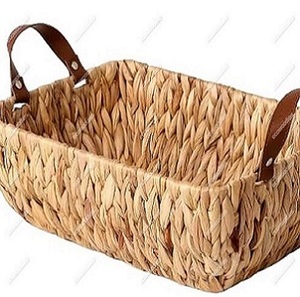 Storage Use Seagrass <b>Basket</b> Water Hyacinth Water Hyacinth <b>Wicker</b> Handmade Traditional Storage Bask for Book Newspaper Magazine - Product Image 1