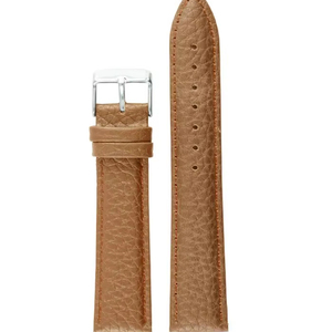 Bracelets de montre intelligente unisexes 205 en cuir véritable marron clair de luxe, classiques, en acier inoxydable, réglables, souples et étanches - Product Image 1