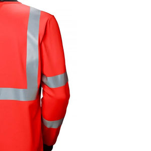 Chemise de travail haute visibilité réfléchissante à manches longues de qualité supérieure pour hommes, col rond, sur mesure, 2025 - Product Image 4